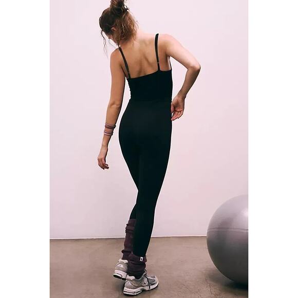 New Free People FP MOVEMENT Lace Me Up Onesie $118 Small Black - Picture 5 of 7